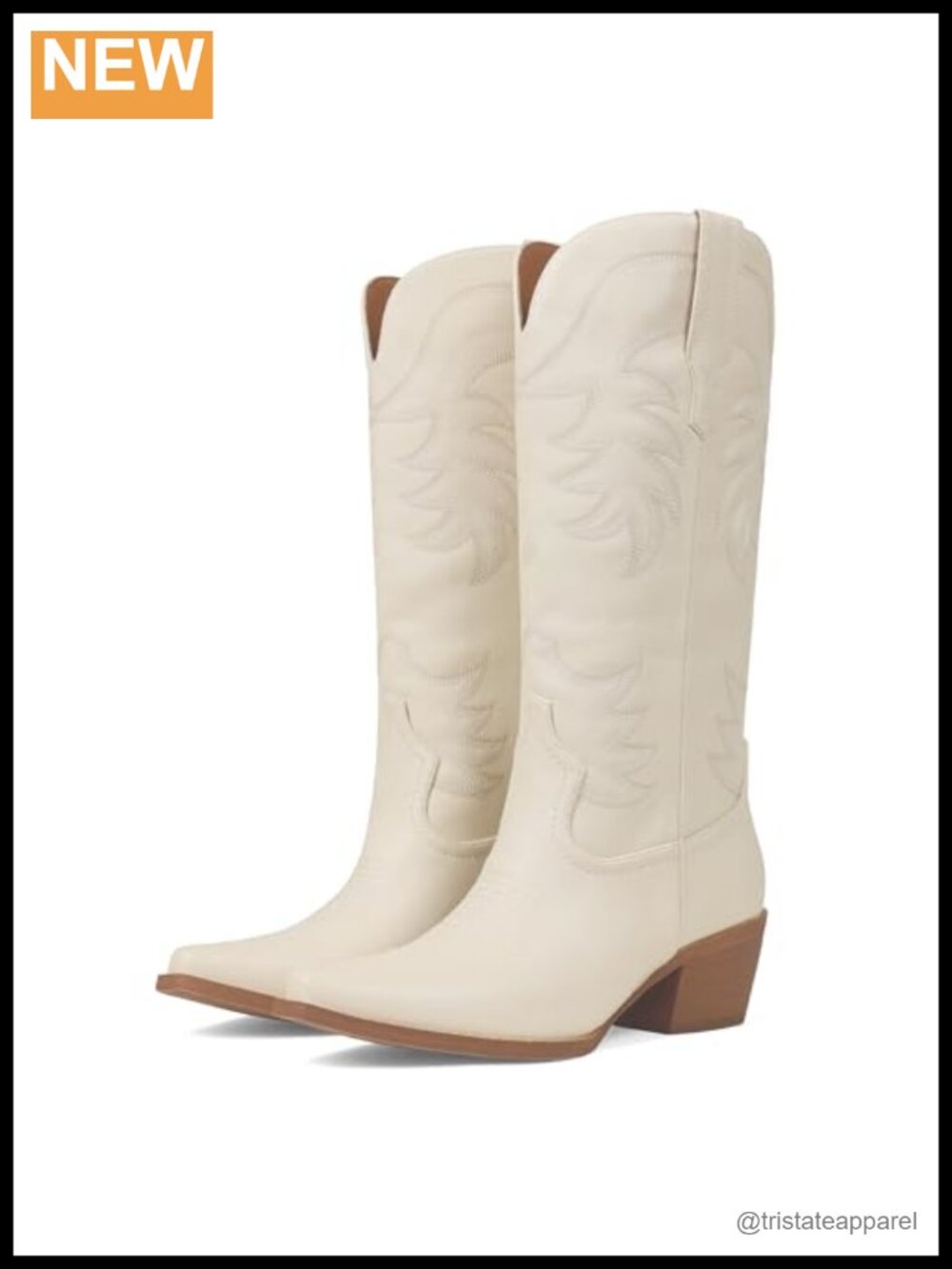 Women's Mid-Calf Cowgirl Boots Pull-On Snip Toe Chunky Heel Western Boot